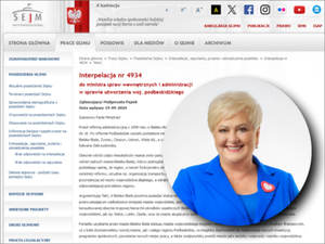 Ilustracja: Interpelacja w sprawie utworzenia woj. podbeskidzkiego <br />
Posłanka Małgorzata Pępek